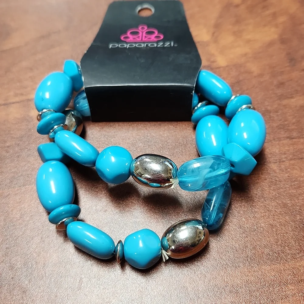 Paparazzi Turquoise & Silvertone Bracelets